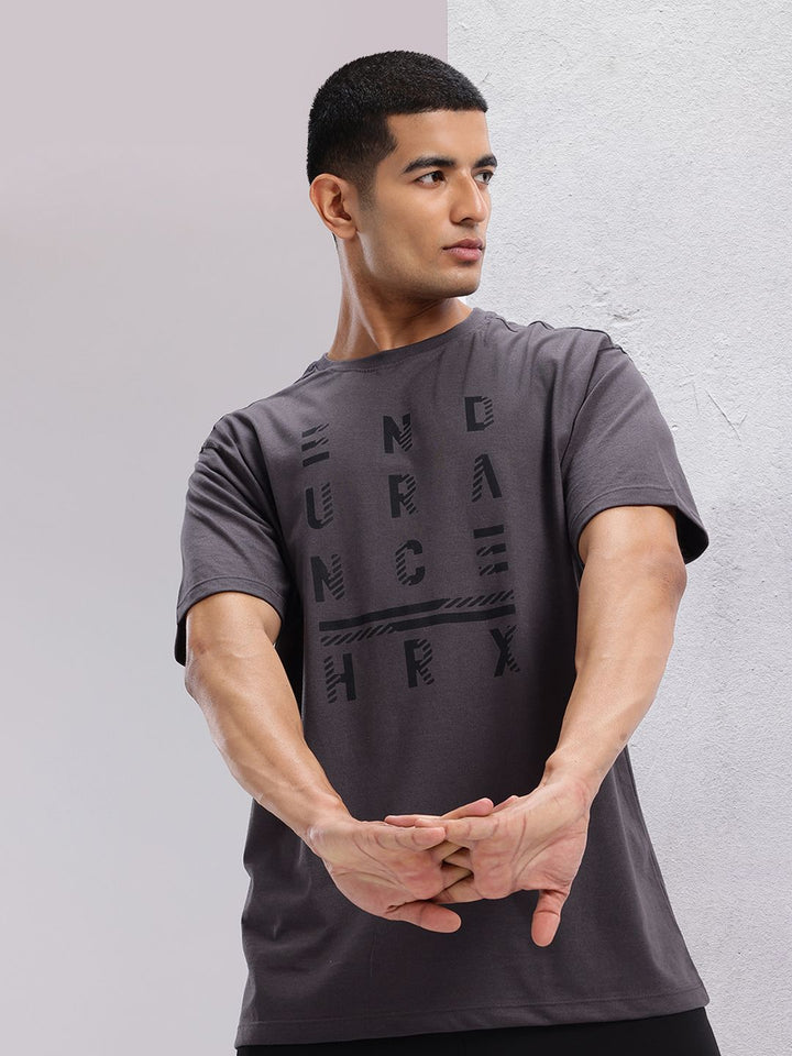 HRX by Hrithik Roshan Typography Printed Relaxed Fit Training T-shirt