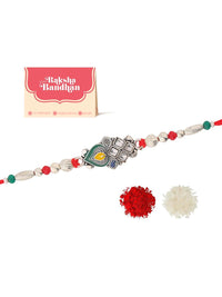 Voylla Regal Kundan Peacock Feather Thread Rakhi