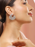 Rubans perak bersalut iklan buatan tangan buatan tangan & padu zirkonia bertudung spiral stud anting-anting