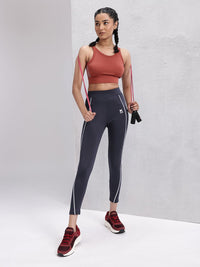 HRX by Hrithik Roshan Women Contrast Stitching High-Rise Rapid-Dry Cropped Training Tights