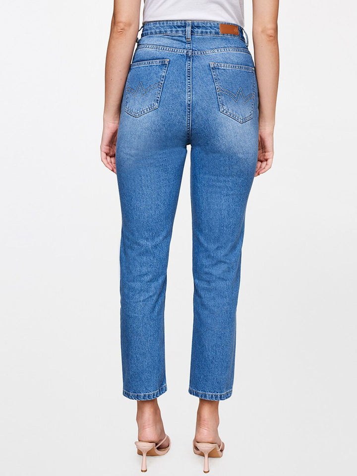 AND Women Mom Fit Cotton Trousers