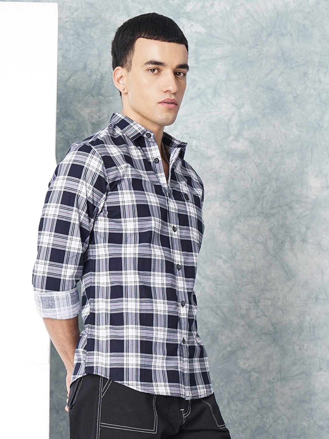 The Indian Garage Co Men Checked Pure Cotton Casual Shirt