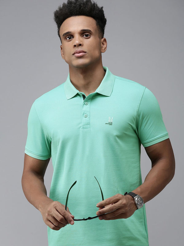 SPYKAR Solid Polo Collar Applique Slim Fit T-shirt