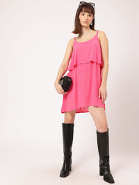 DressBerry Cute & Cuddly Shoulder Straps Layered A-Line Dress