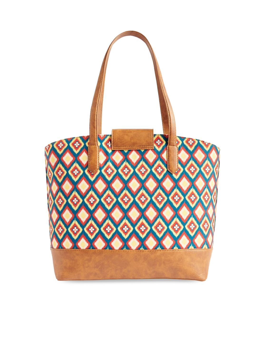 TEAL BY CHUMBAK Geometeric Printed Beg Bahu Pembeli Bersaiz Besar