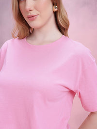 DressBerry Drop-Shoulder Sleeves Relaxed T-shirt