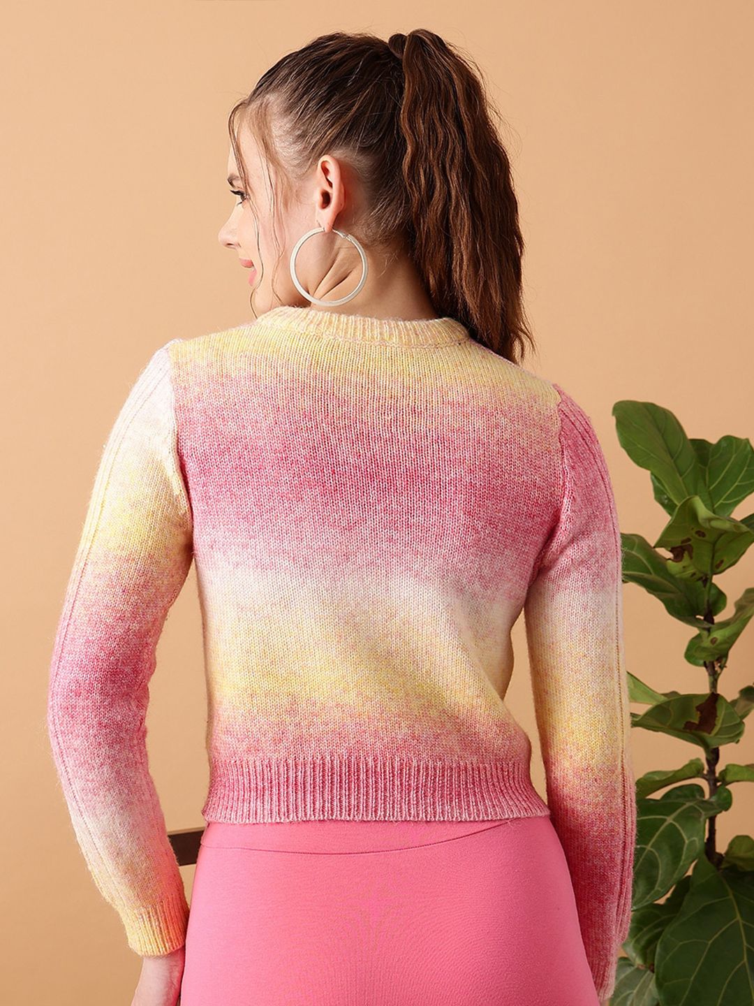 STREET 9 Cable Knit Crop Pullover Sweater