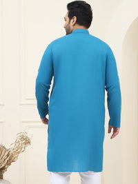 SOJANYA PLUS Men Blue Pure Cotton Kurta