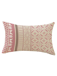 STITCHNEST Pink & Blue Set of 2 Geometric Rectangle Cushion Covers