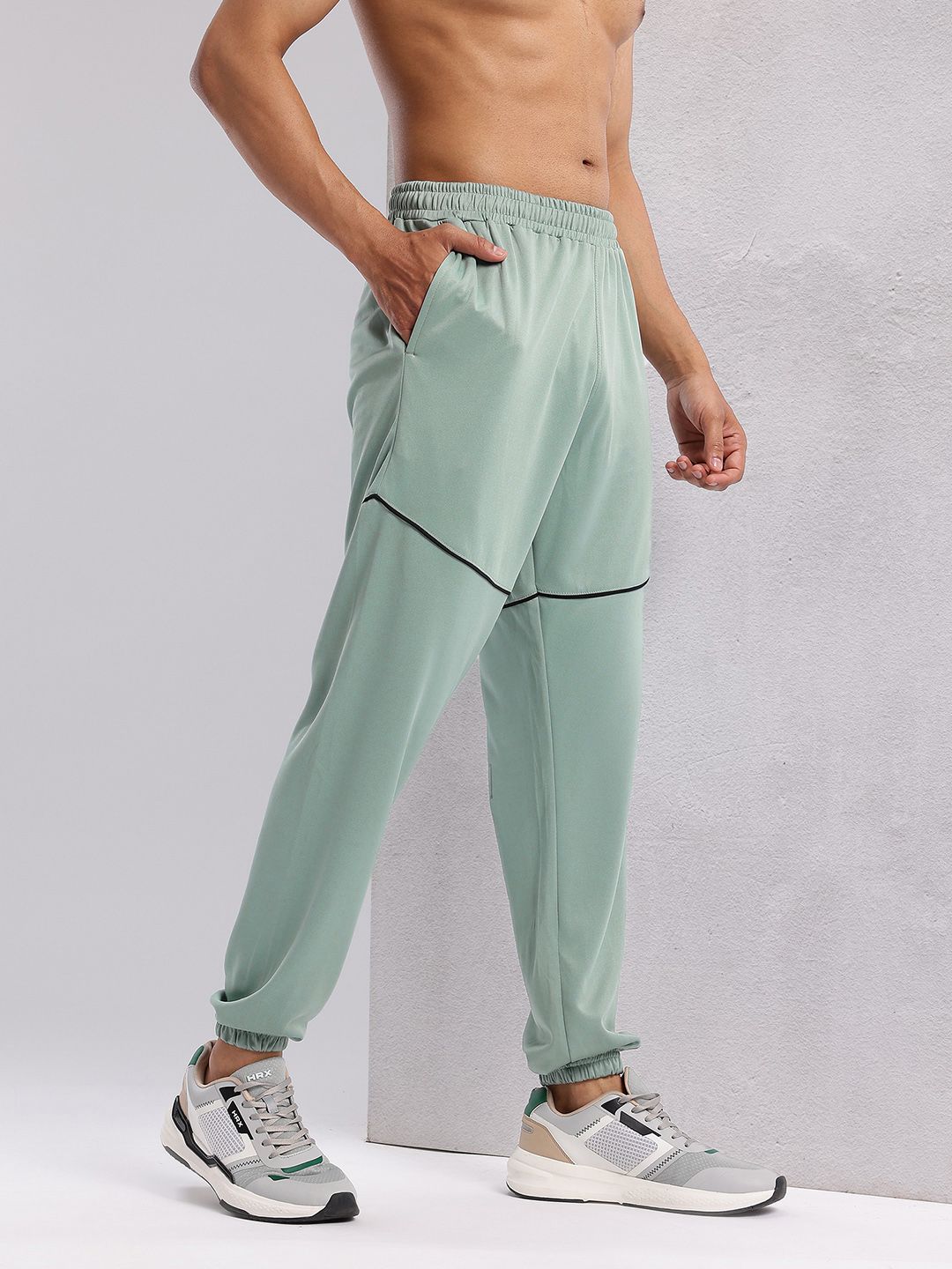 HRX by Hrithik Roshan Men Contrast Piping Rapid-Dry Running Joggers