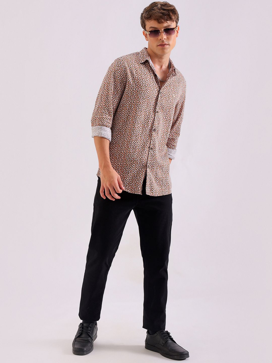 The Indian Garage Co Men Slim Fit Opaque Printed Casual Shirt