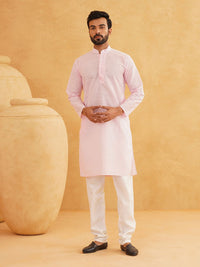 SOJANYA Motif Etnik Chikankari Sulam Kurta Kapas Tulen