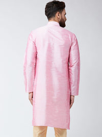 SOJANYA Men Pink Solid Kurta Lurus