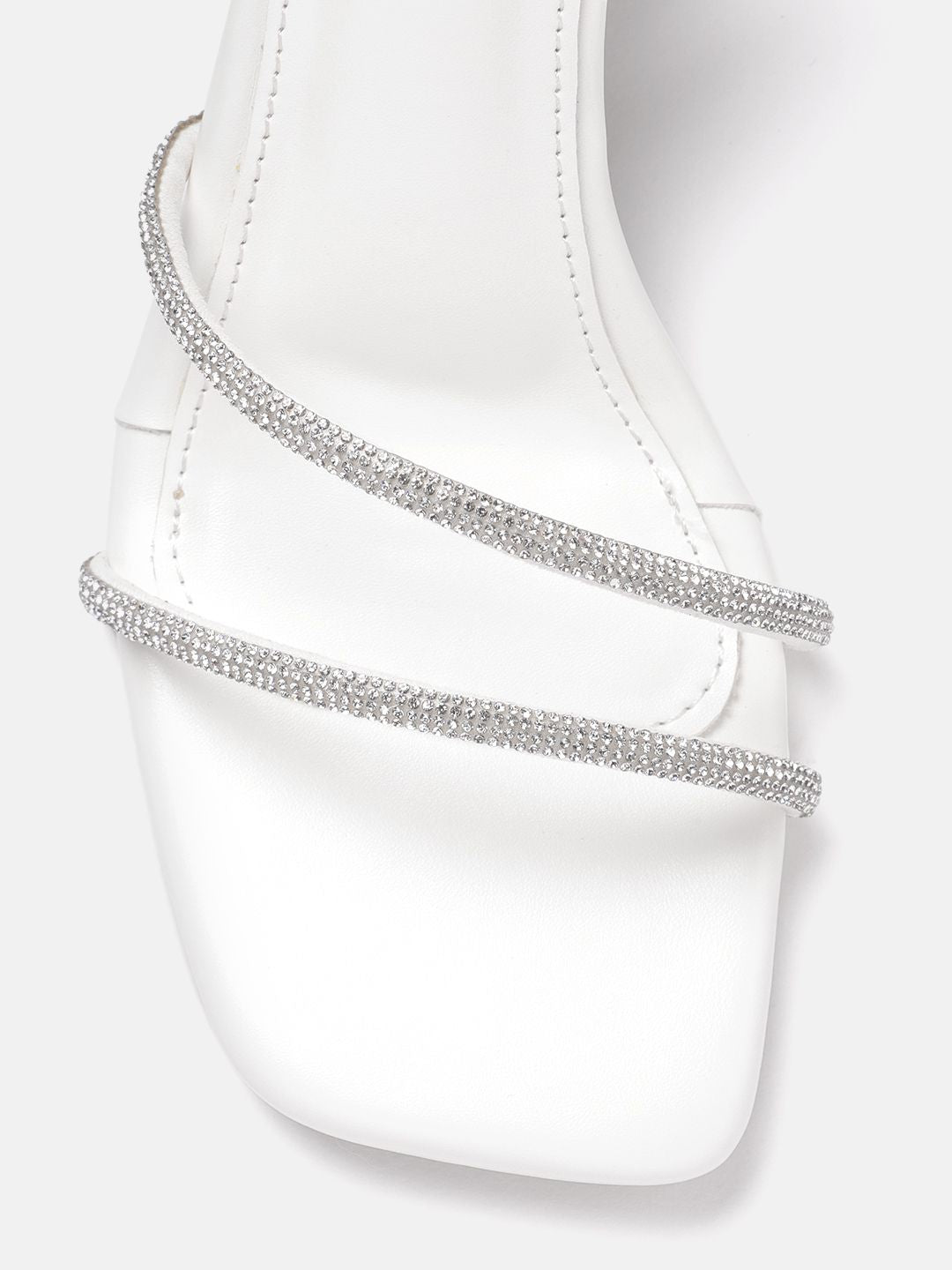 Lino Perros Rhinestones Embellished Mid-Top Party Slim Heels