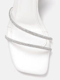 Lino Perros Rhinestones Embellished Mid-Top Party Slim Heels