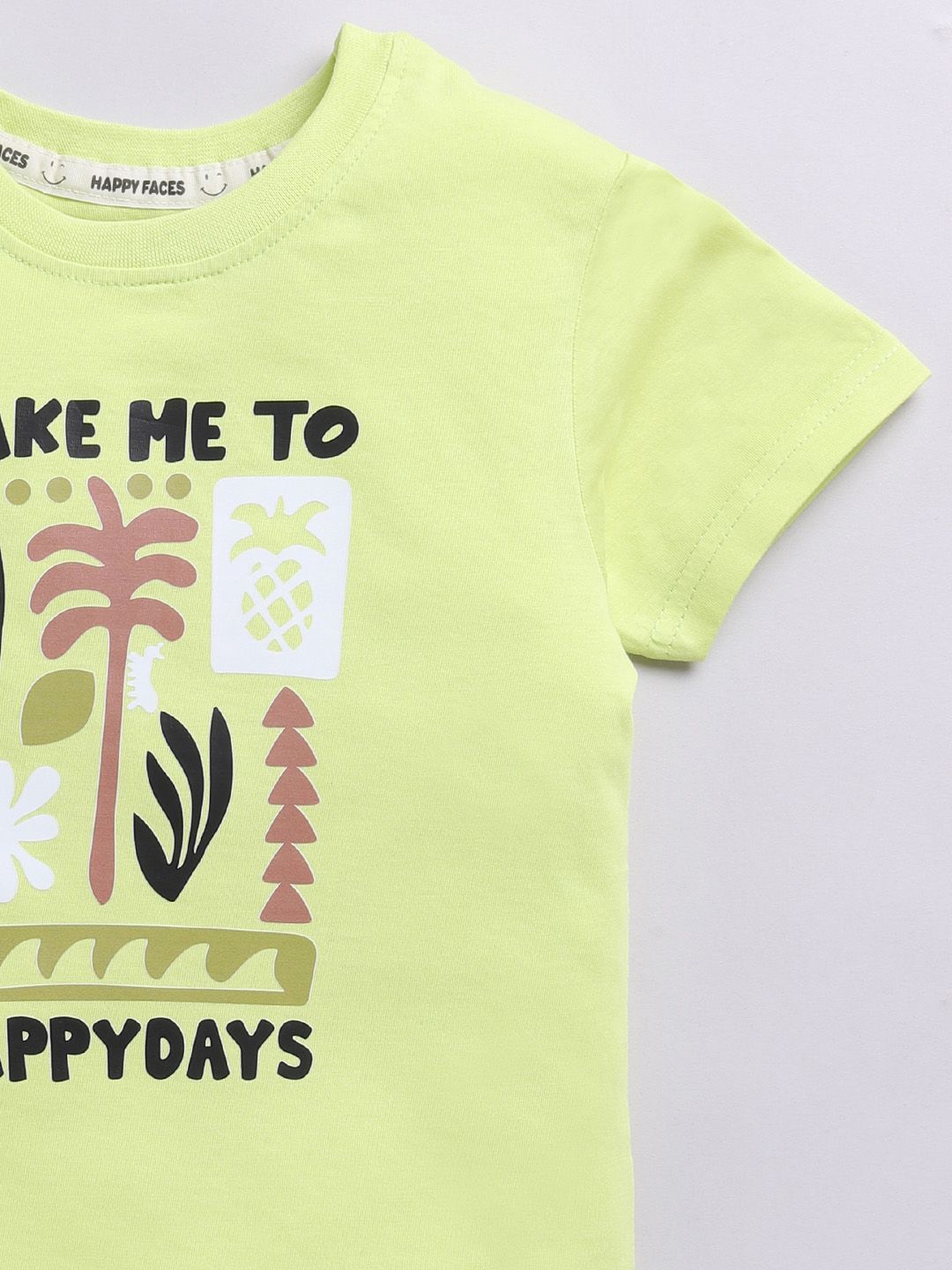 Happy Faces Kids Boys Conversational Printed Pure Cotton T-Shirt