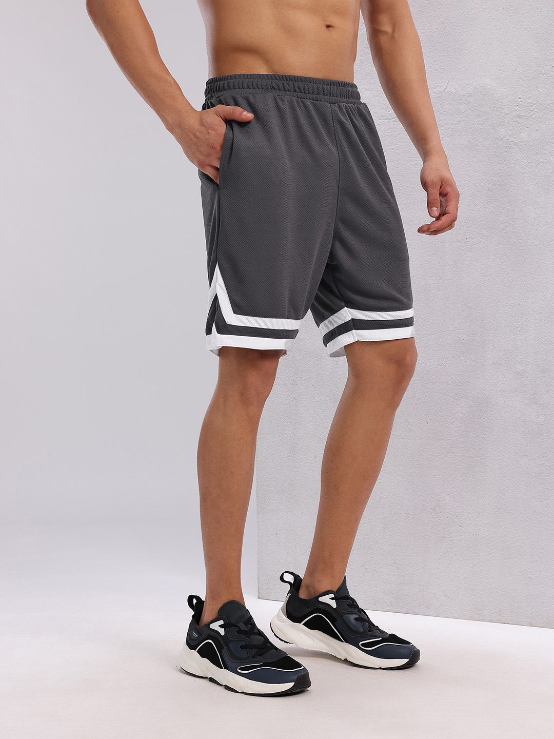 HRX by Hrithik Roshan Men Rapid-dry Striped Training Shorts