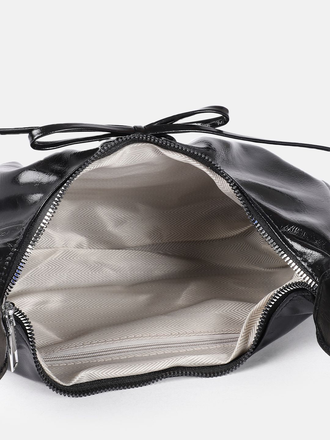 DressBerry Mini Hobo Bag with Lace-Up Detail