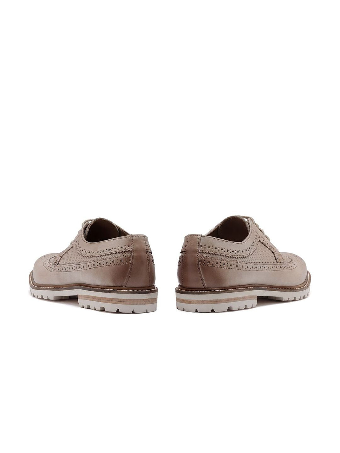 RARE RABBIT Men Textured Leather Casual Brogues
