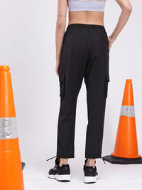 HRX by Hrithik Roshan Women Mid-Rise Cropped Lifestyle Cargos with Toggle Hem