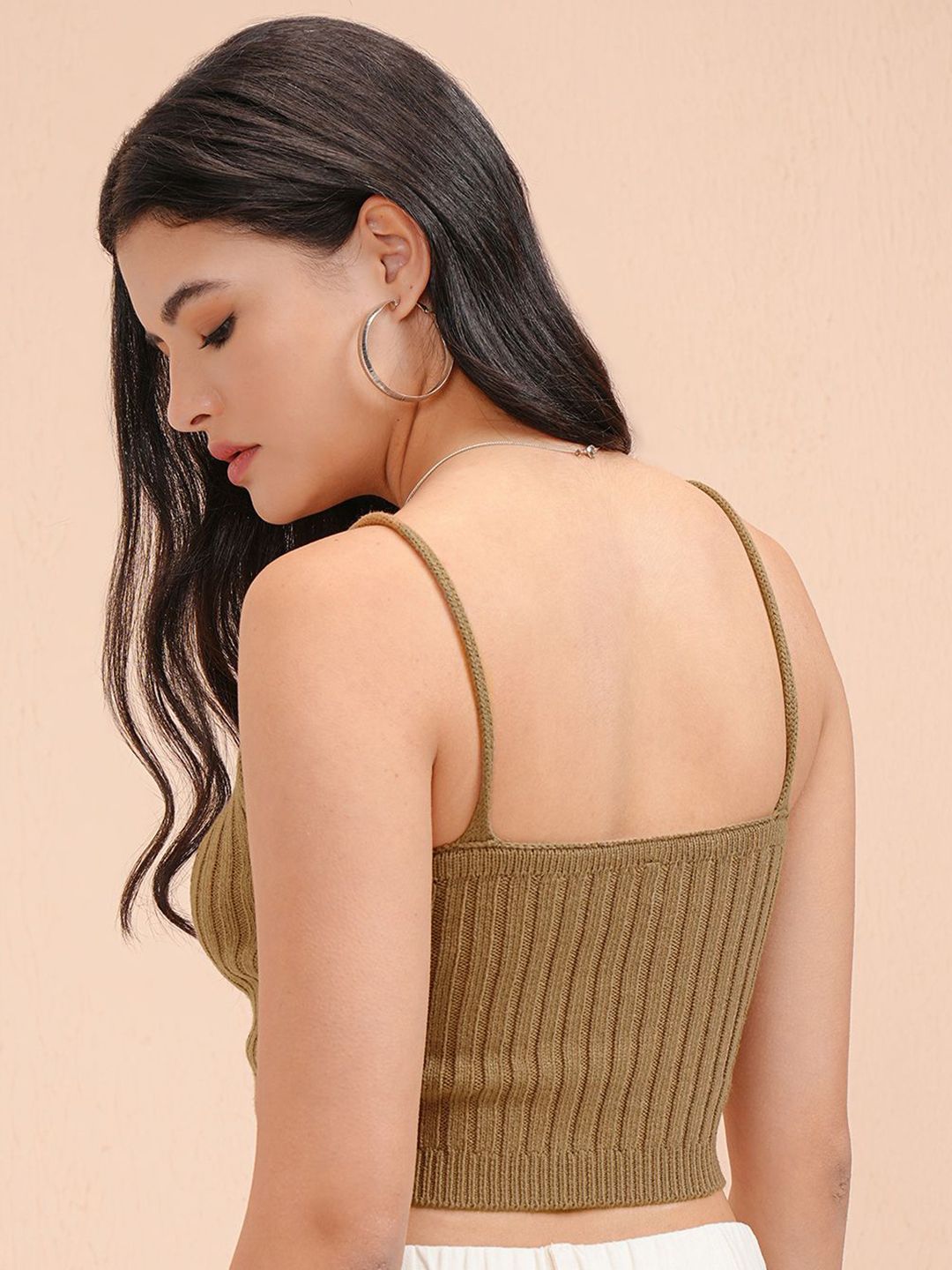 ESPYR By Tokyo Talkies  Ribbed Skinny Fit Sleeveless Strap Tank Top