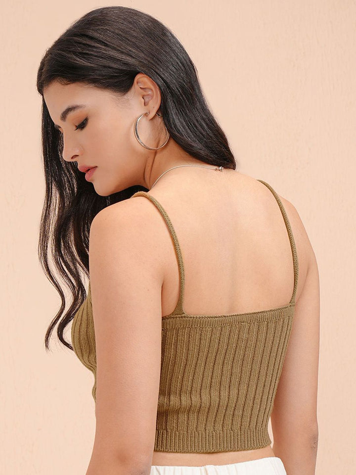 ESPYR By Tokyo Talkies  Ribbed Skinny Fit Sleeveless Strap Tank Top