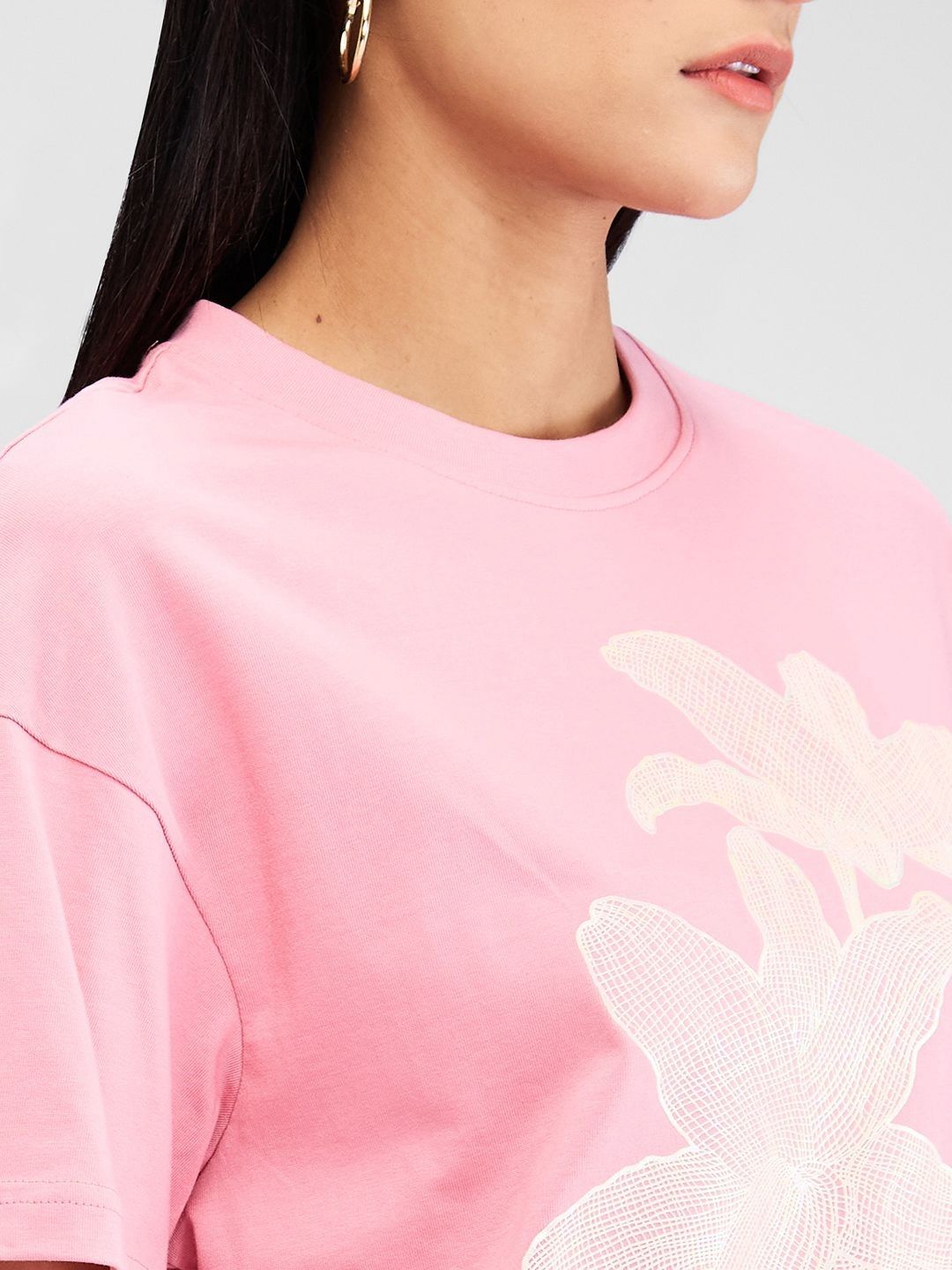 SPYKAR Women Floral Raw Edge T-shirt