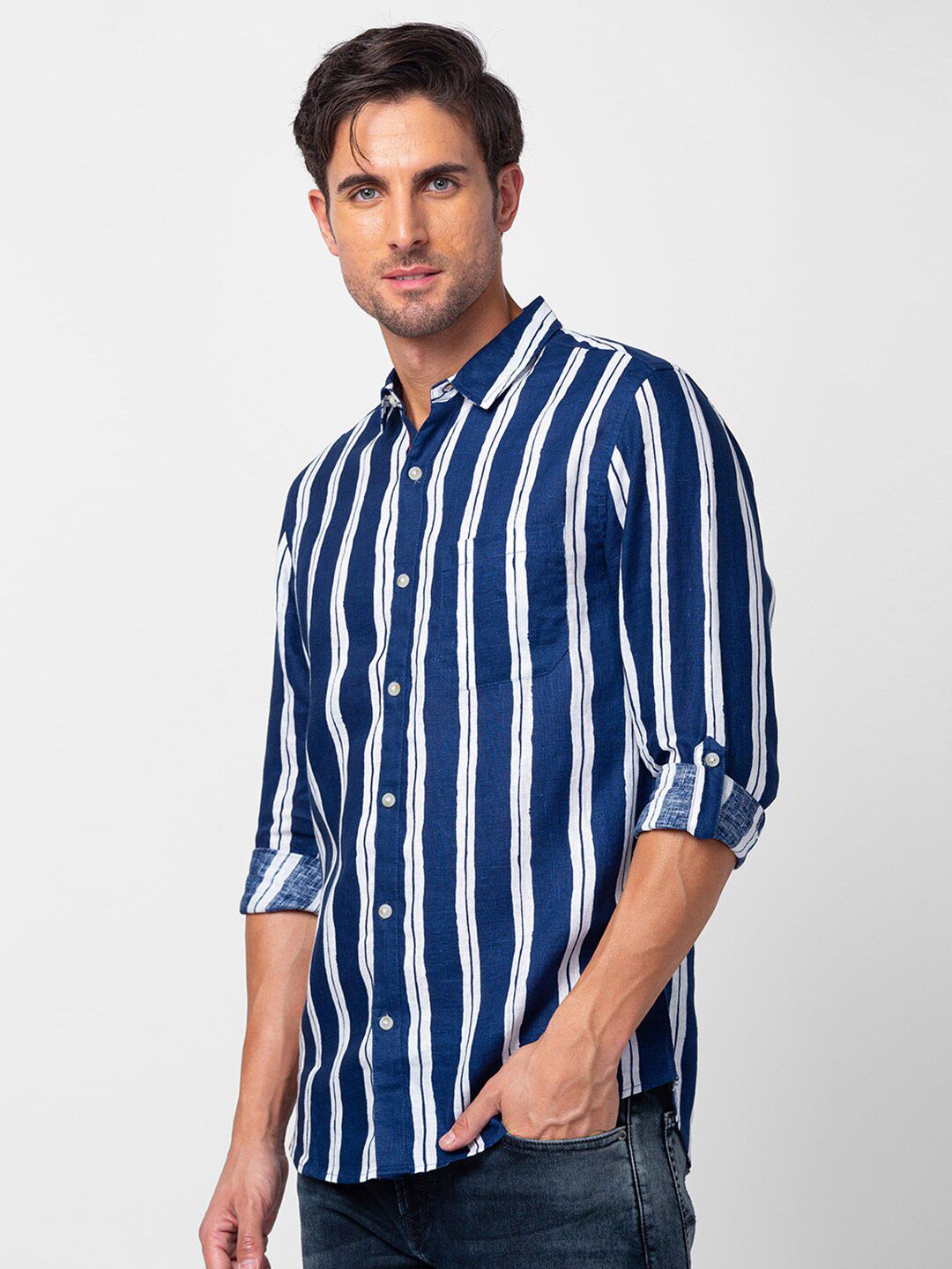 SPYKAR Men Slim Fit Multi Striped Casual Shirt