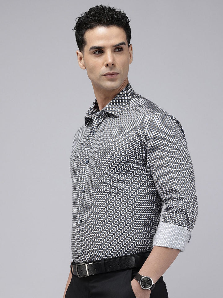 Park Avenue Slim Fit Printed Pure Cotton Formal Shirt
