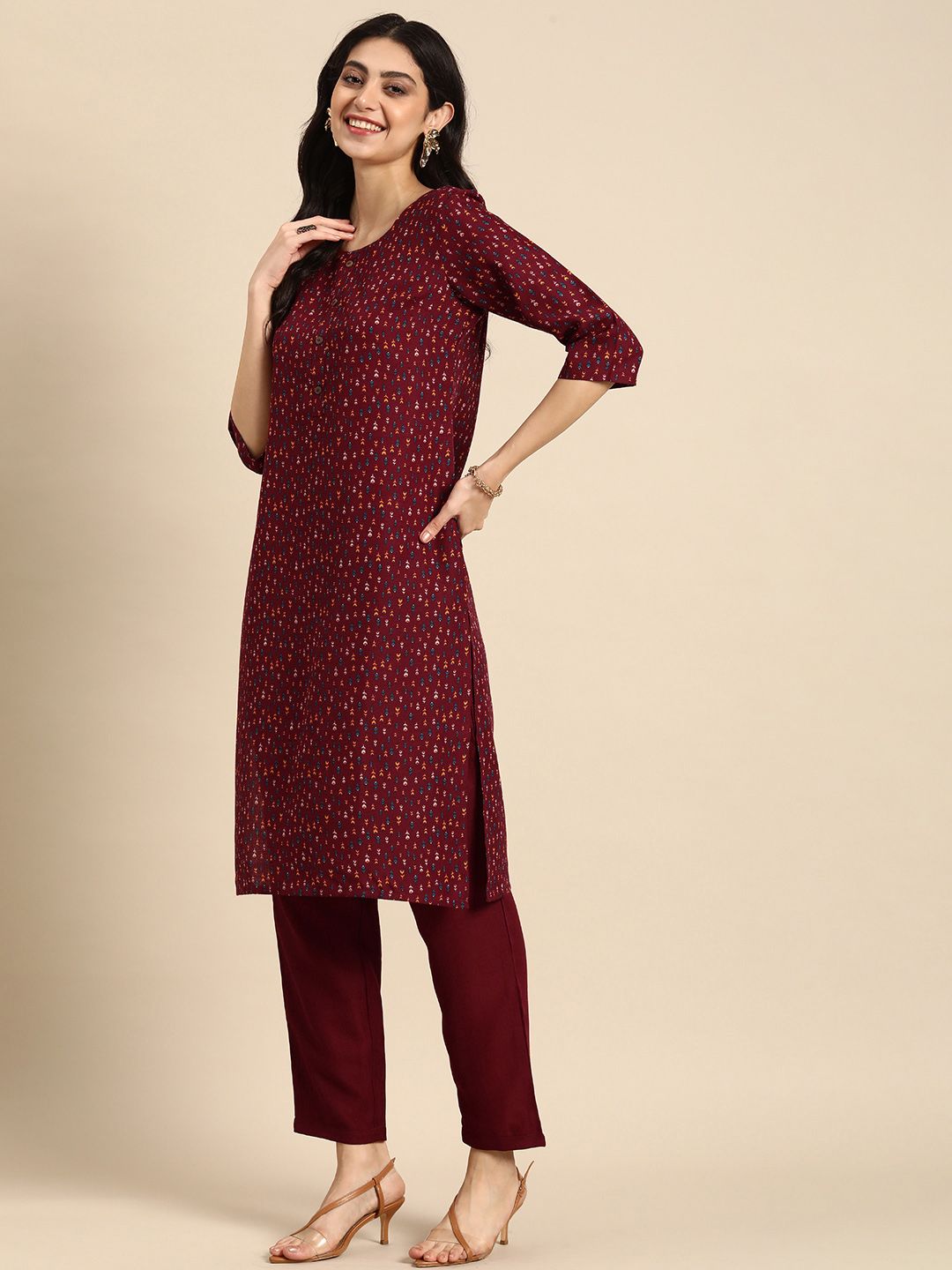 Anouk Women Ethnic Motifs Printe Kurta with Trousers