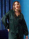 CURVY STREET Abstract Printed Puff Sleeves Top - Oversized