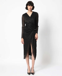 RAREISM Self Design Wrap Midi Dress
