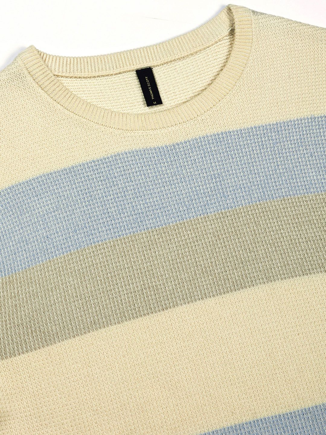 Thomas Scott Men Knit Striped Round Neck T-shirt