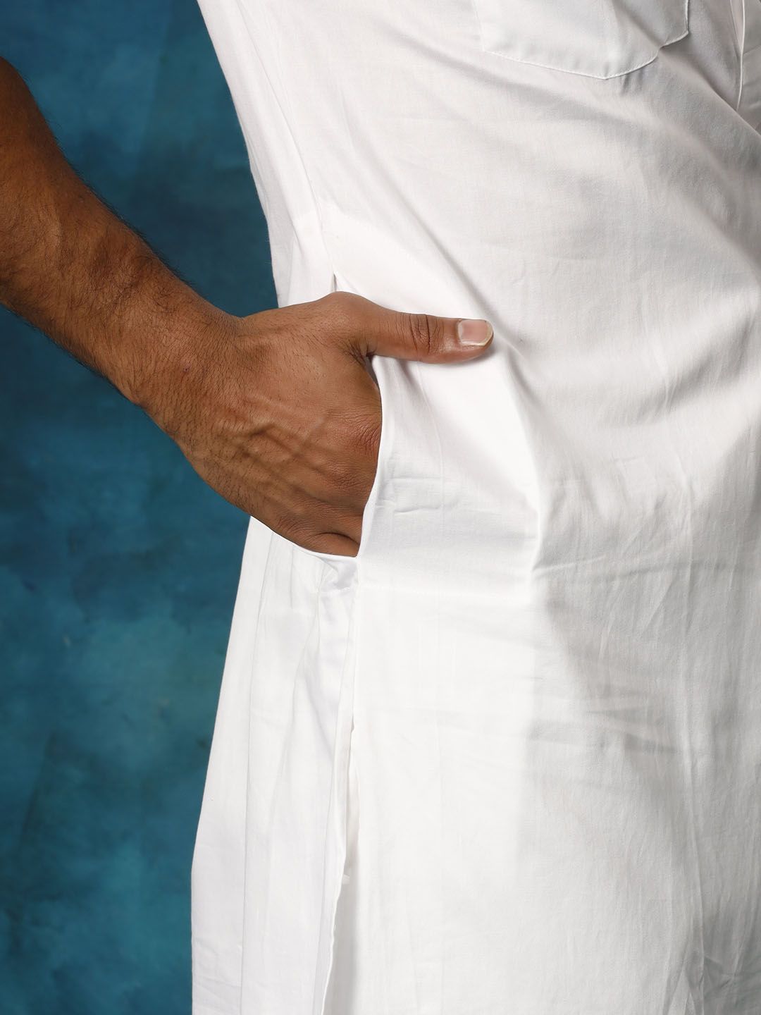 VASTRAMAY Men White Kurta with Pyjamas