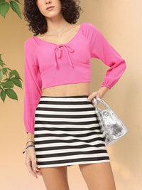 DressBerry Crinkled Smocked Back Padded Empire Top