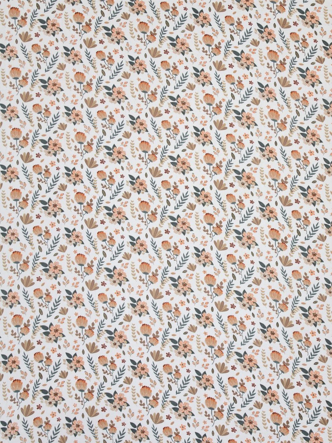BOMBAY DYEING Dream Lover Brown Floral 104 TC Cotton Queen Bedsheet Set-2.24 m X 2.54 m