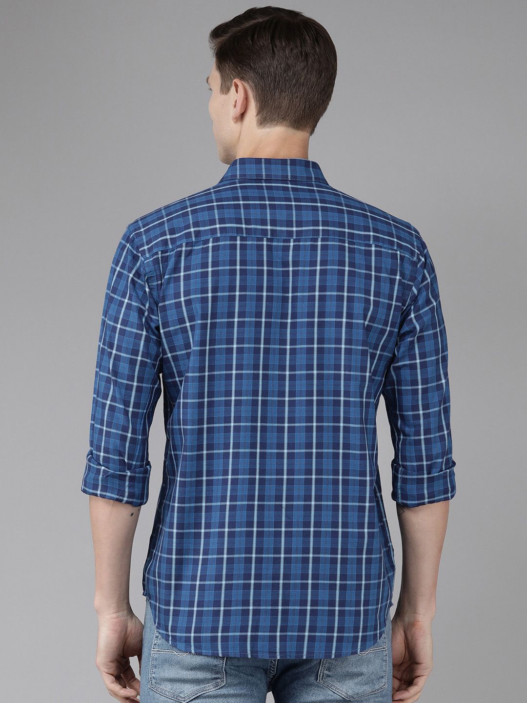 Park Avenue Men Slim Fit Tartan Checks Opaque Pure Cotton Casual Shirt