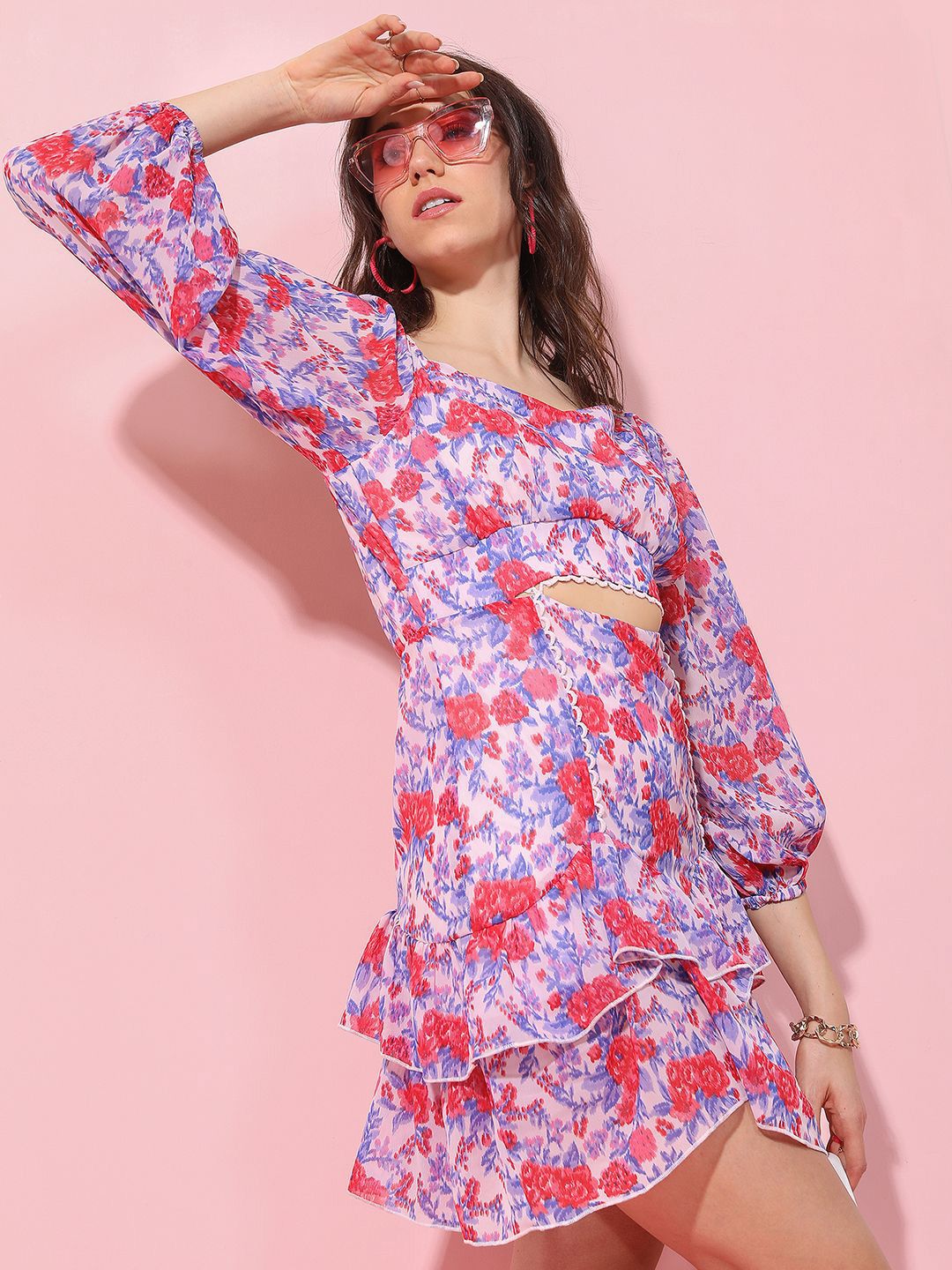 Tokyo Talkies Floral Print Fit & Flare Dress