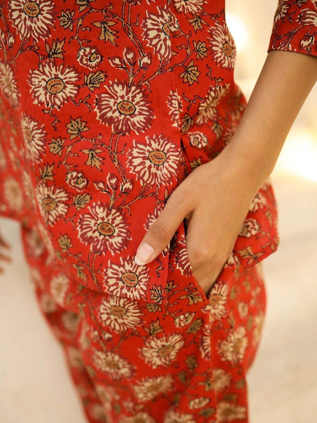 SANSKRUTIHOMES Women Printed Pure Cotton Night suit