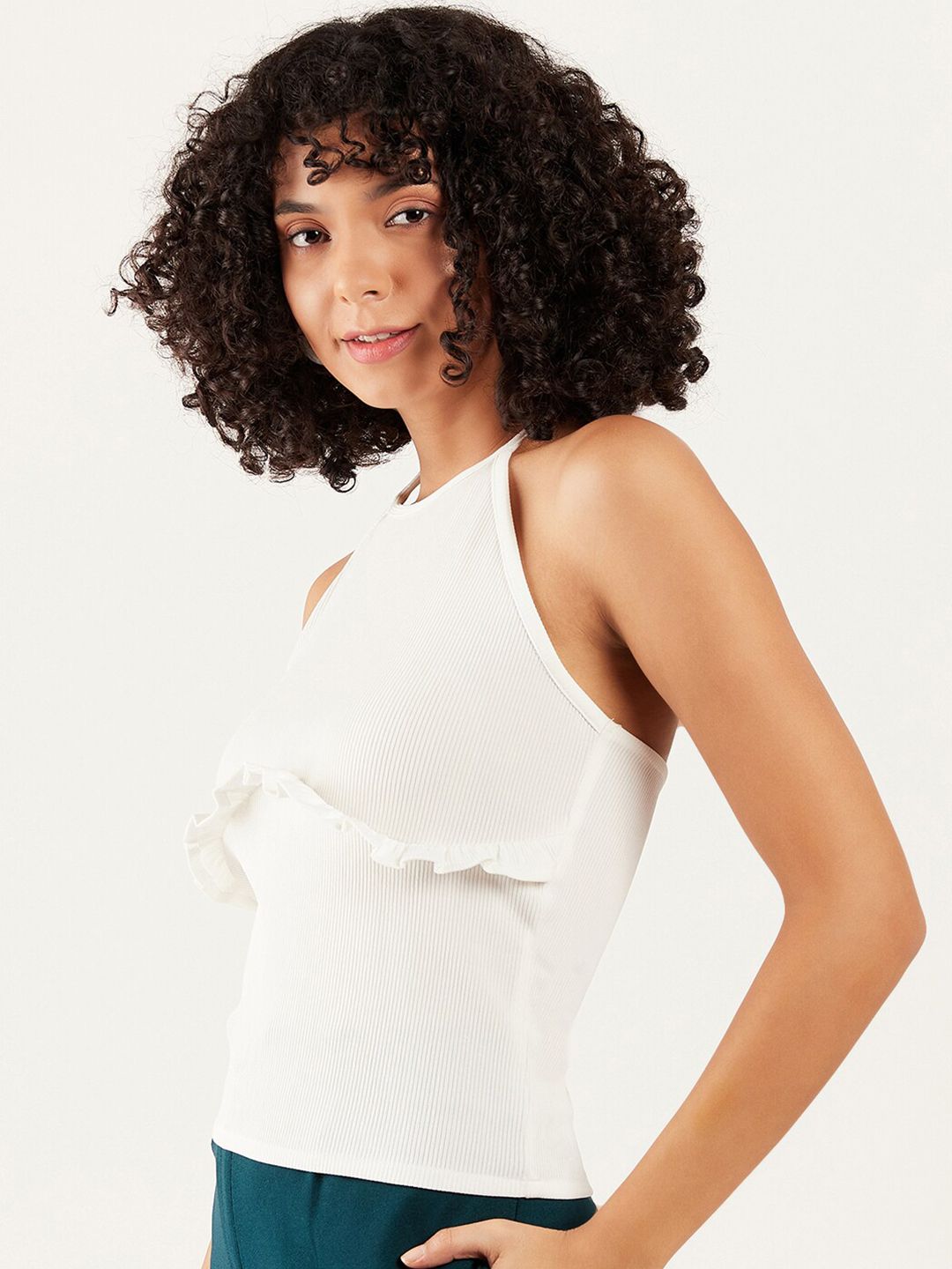 Athena Halter Neck Ruffles Regular Top