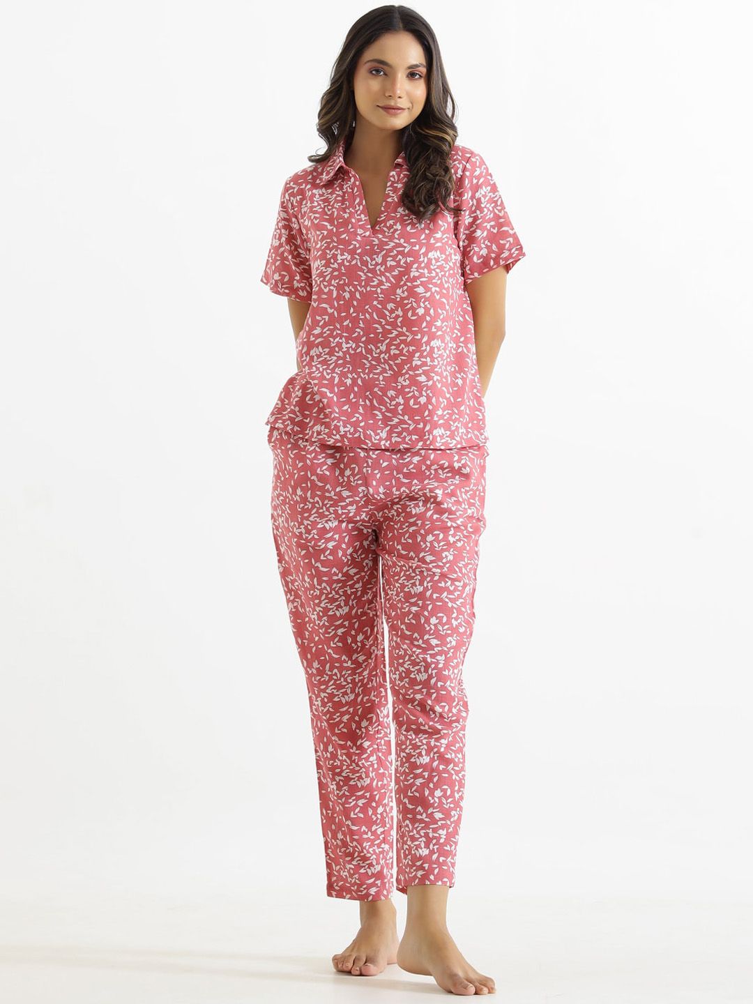 SANSKRUTIHOMES Printed Pure Cotton Night Suit