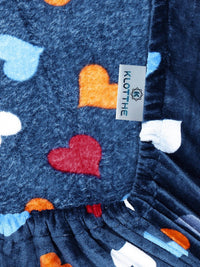 KLOTTHE Blue Printed 300 TC Woolen Single Bedsheet With Pillow Cover