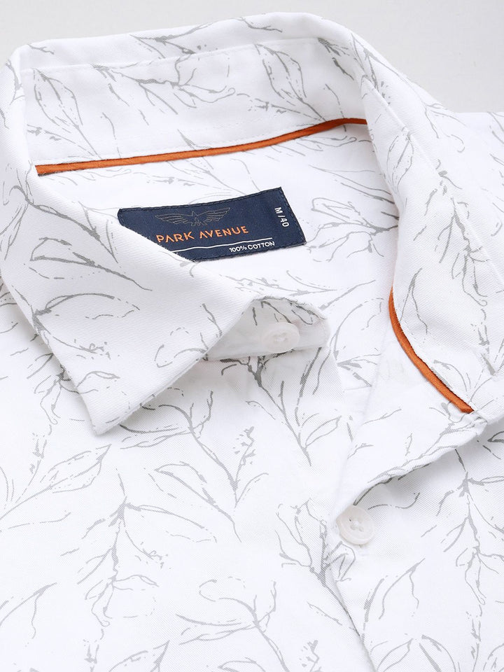 Park Avenue Slim Fit Floral Printed Pure Cotton Casual Shirt