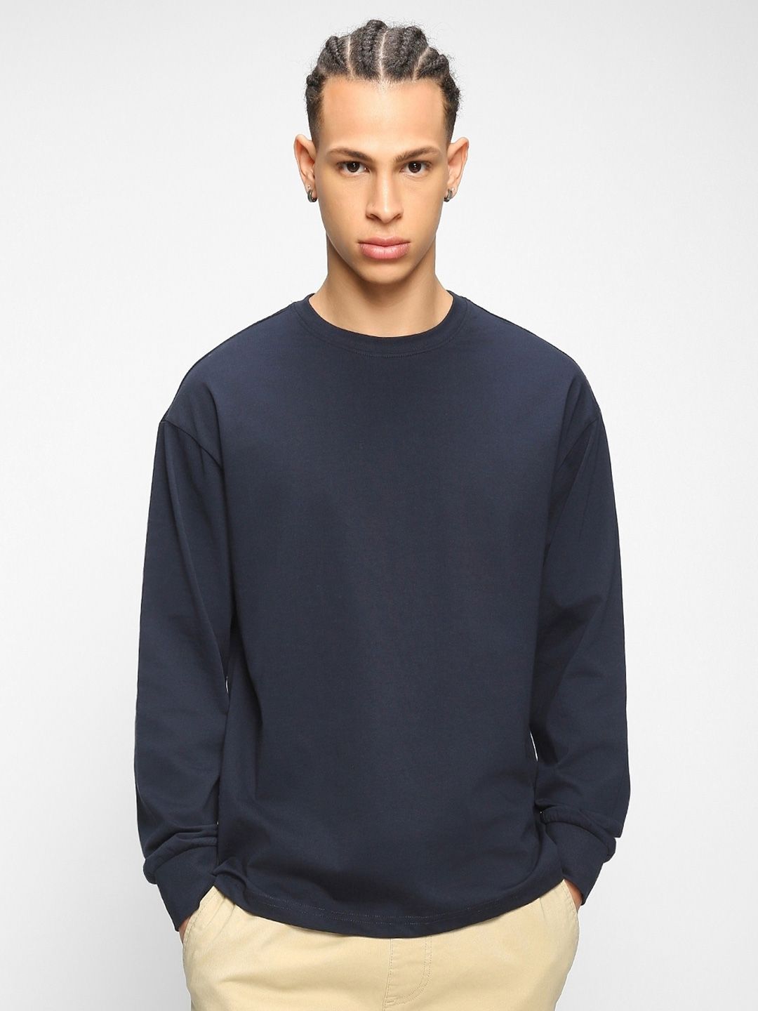 Bewakoof Cotton Drop Shoulder Sleeves Oversized Fit T-shirt