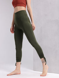 HRX by Hrithik Roshan Women Tie-Up Hem Rapid-Dry Yoga Tights