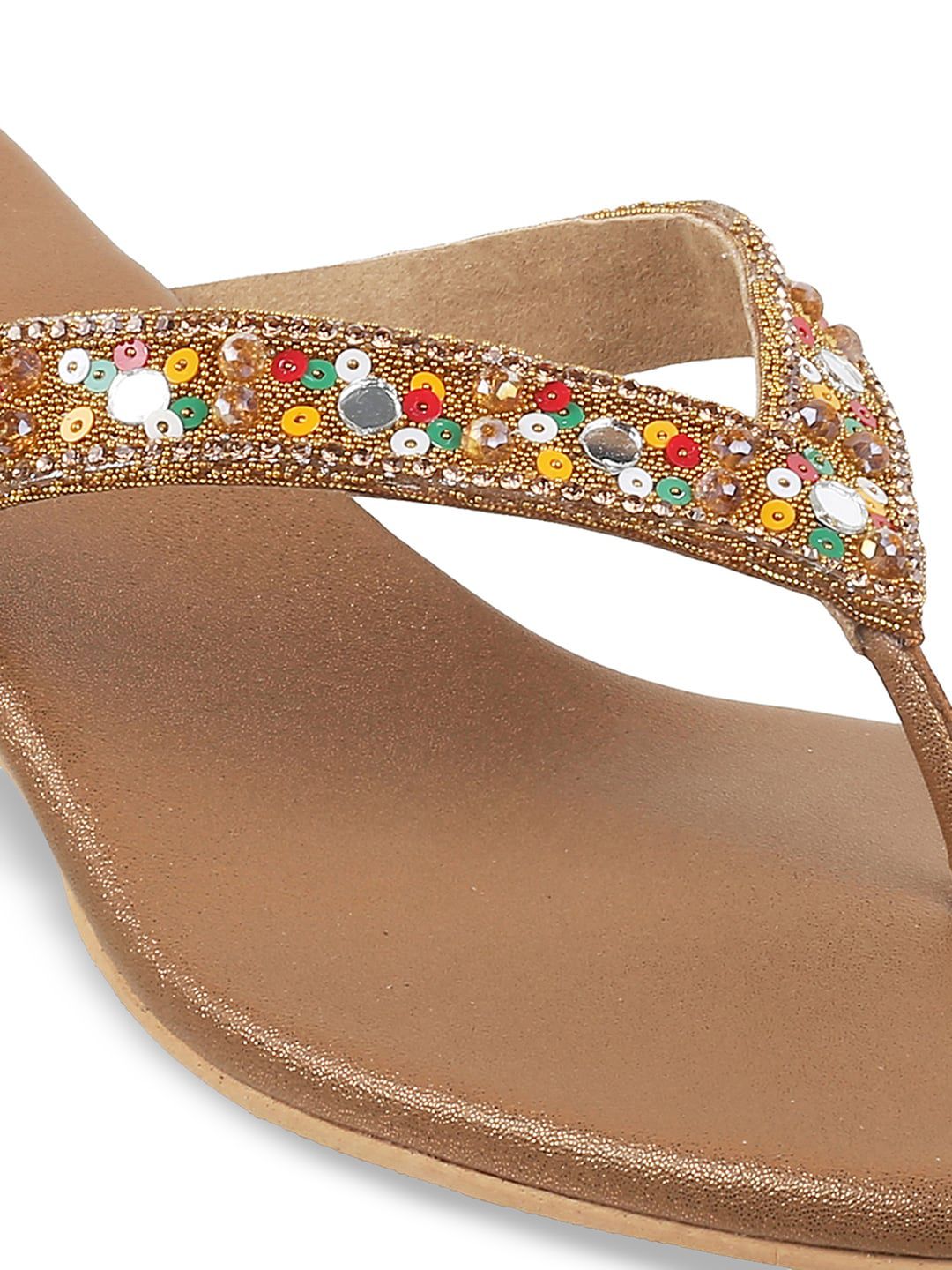 Metro Embellished Open Toe Wedge Heels
