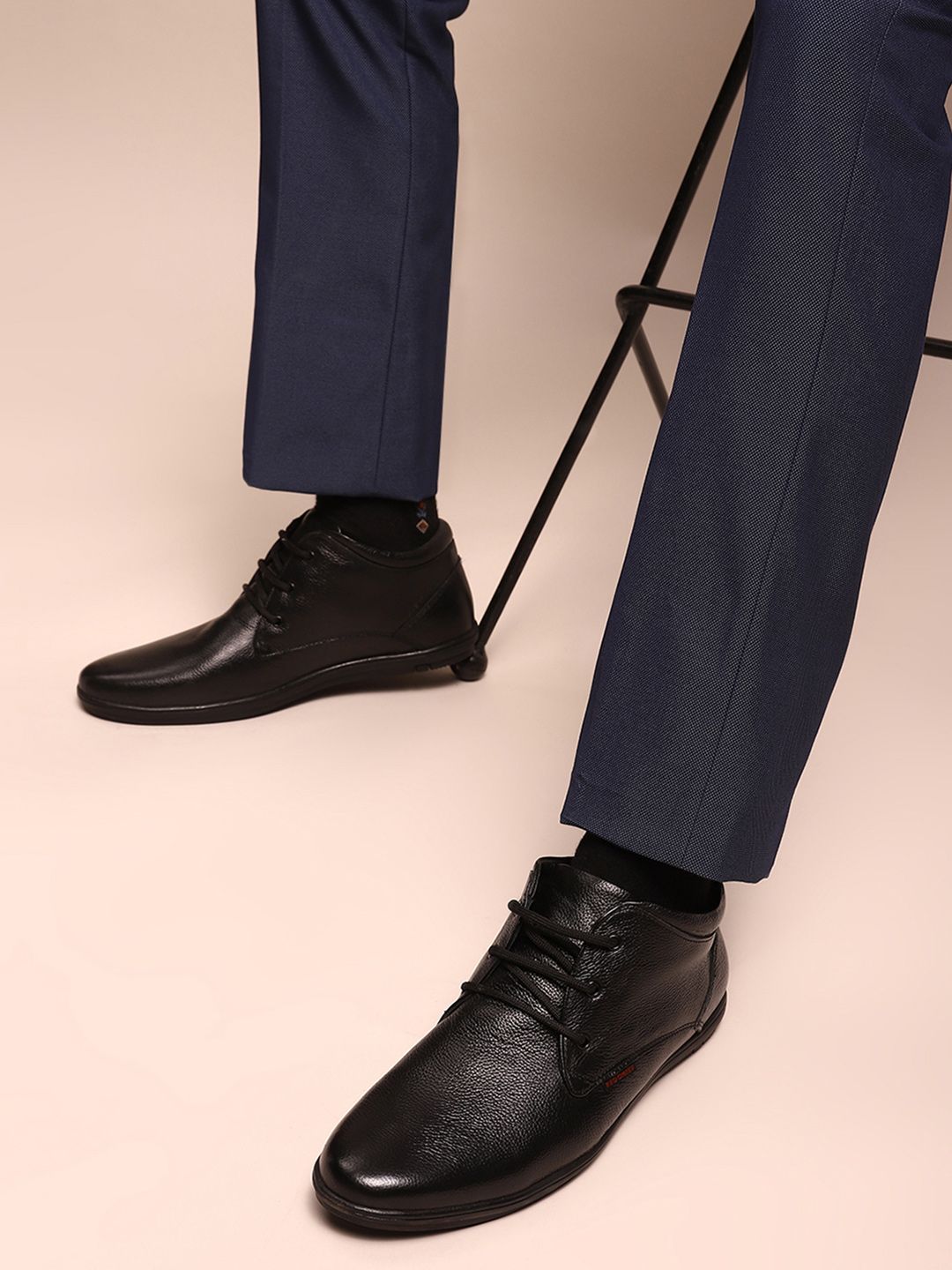 Red Chief Men Black Leather Formal Derby