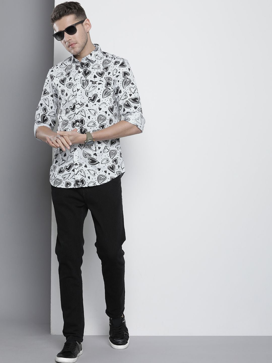 The Indian Garage Co Smart Slim Fit Opaque Printed Casual Shirt