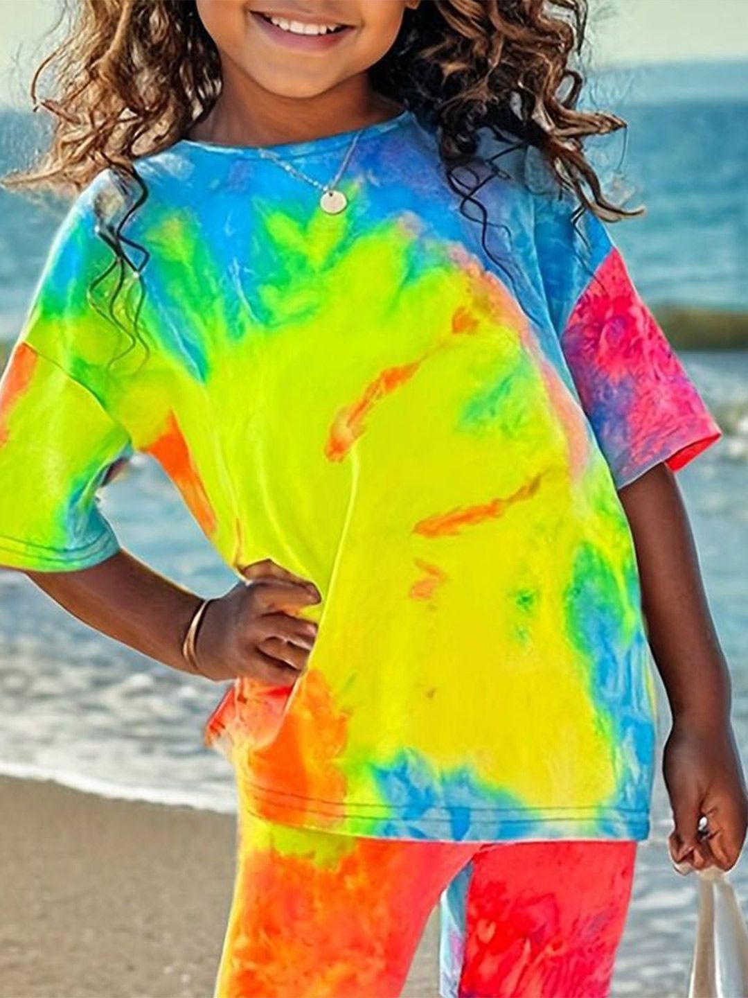 YK Girls Printed Top With Shorts
