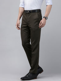Park Avenue Men Self Design Textured Slim Fit Formal Trousers